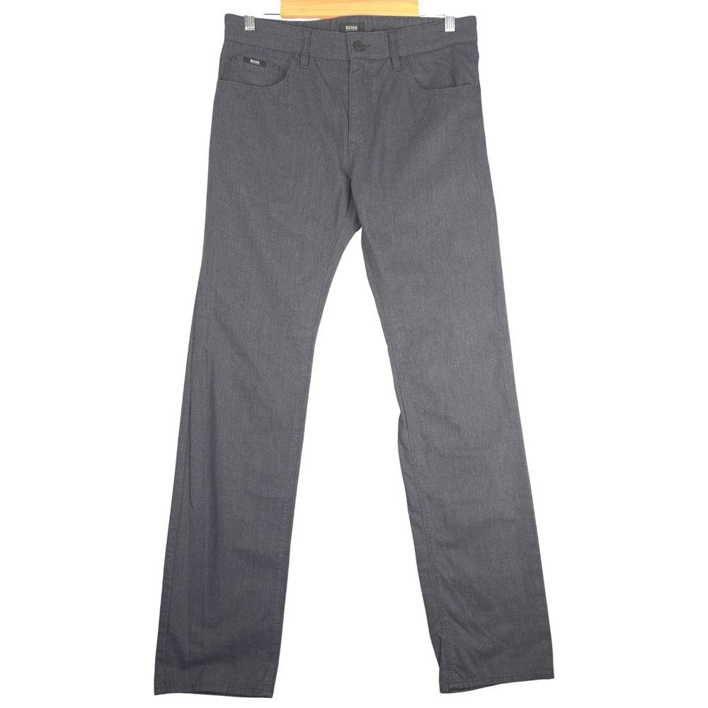 BOSS Hugo Boss Maine Regular Fit Trousers Pants Mens Dark Gray Size 34x30